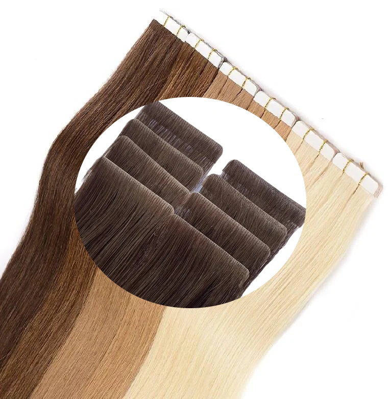 10 Invisible / Unsichtbare Tapes Extensions aus Echthaar  für Haarverlängerung