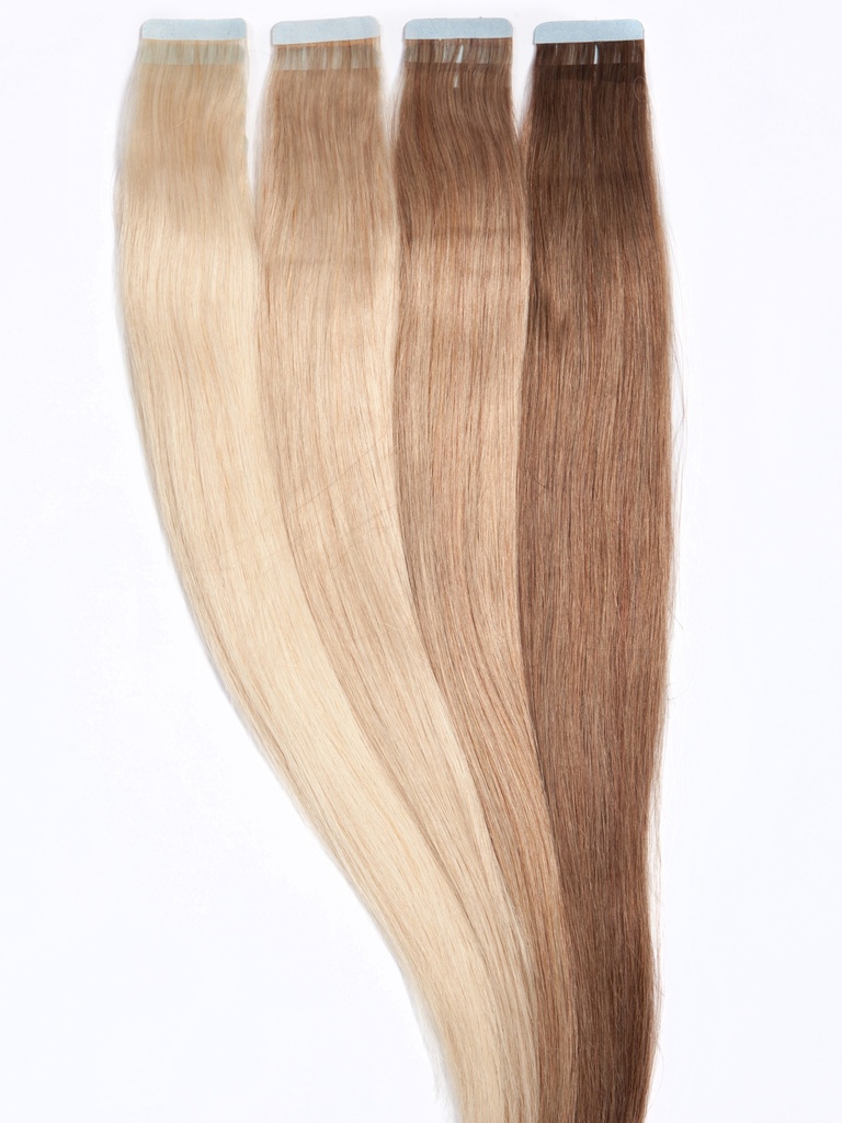 Abverkauf: 10 Tape Extensions aus Tempelhaar zur Haarverlängerung in 50 cm