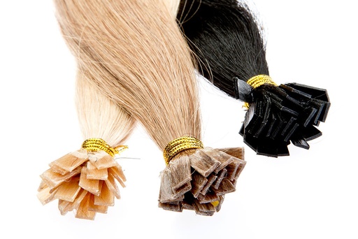 25 glatte Echthaarsträhnchen mit flachen Bondings 0,5 Gramm