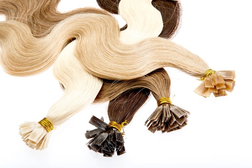 Abverkauf 25 gewellte Echthaarsträhnchen mit flachen Bondings in 40cm - 60cm und 0,5g NUR SOLANGE DER VORRAT REICHT!!!