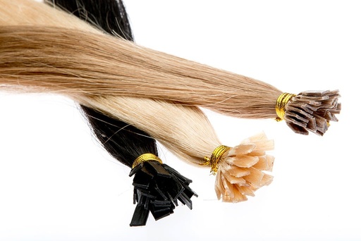 Abverkauf!!! 10 glatte Echthaarsträhnchen mit flachen Bondings 50 cm