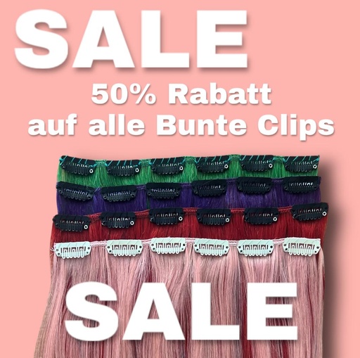 Ausverkauf: BUNTE Clip in Extensions mit 5 Clips